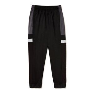Russell Athletic Boys L 10/12 Colorblock Fleece Jogger Pants Pockets BLACK/GRAY